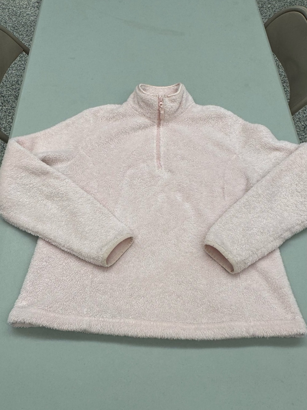 Lands' End Plush Half-Zip Teddy Jacket - Pale Pink
